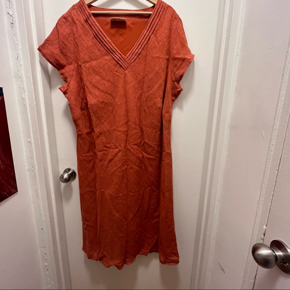 Ann Harvey size 28 plus size dress burnt orange